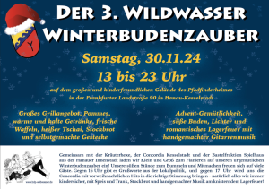 Der Flyer des 3. Winterbudenzaubers beschreibt Datum und Uhrzeit des Festes, sowie in Kurzform die Angebote.